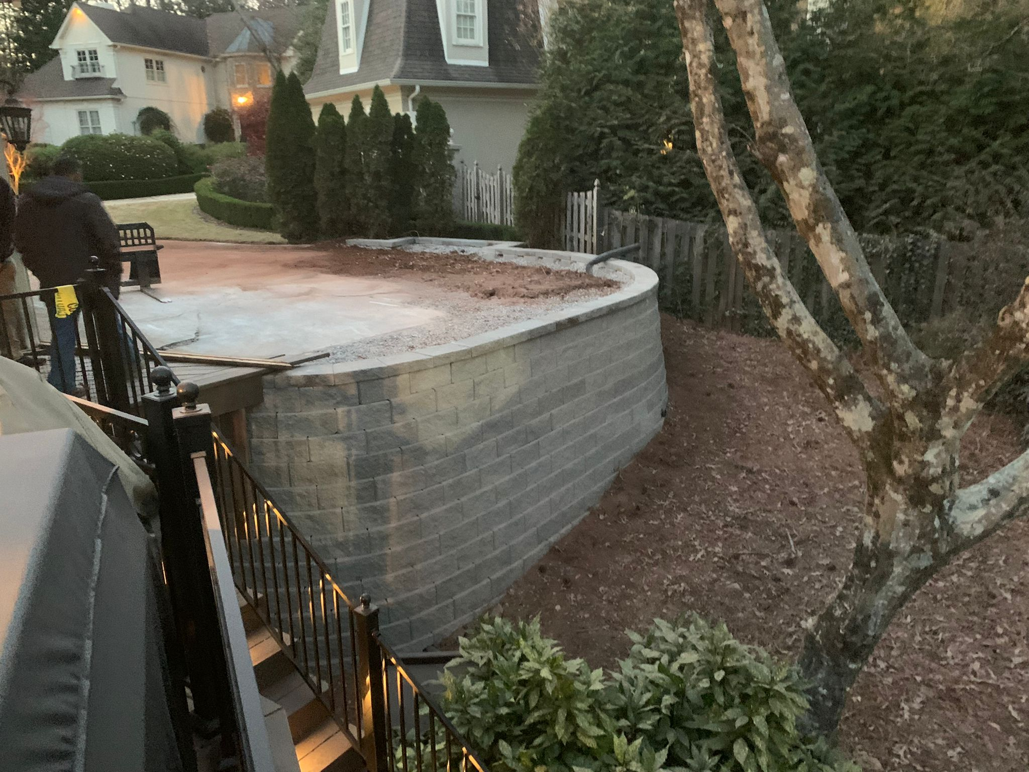Erosion mitigation retaining wall build in northern Georgia